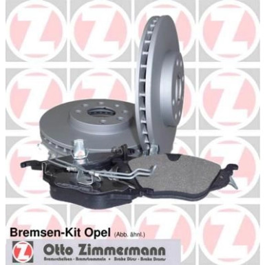 ZIMMERMANN 640.4219.00 Bremsscheiben 257mm + Bremsbelägen für OPEL Corsa D Schrägheck (S07) Vorderachse, innenbelüftet