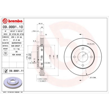 Brembo | Bremsscheibe | 09.9991.11