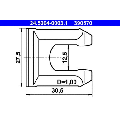 ATE | Halter, Bremsschlauch | 24.5004-0003.1