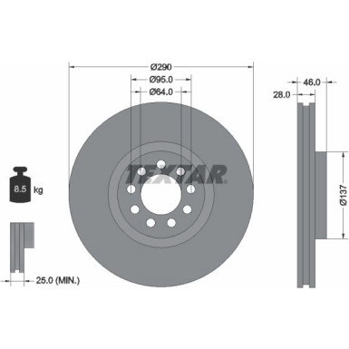 Textar | Bremsscheibe | 92155700