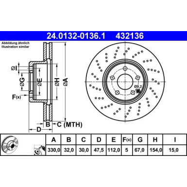 ATE | Bremsscheibe | 24.0132-0136.1