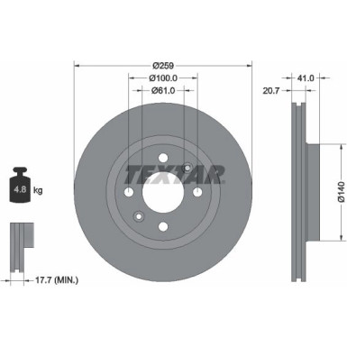 Textar | Bremsscheibe | 92292103