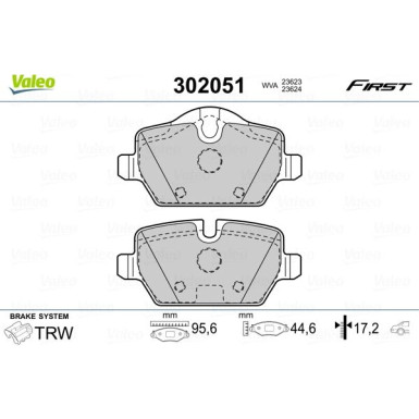 Valeo | Bremsbelagsatz, Scheibenbremse | 302051