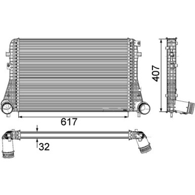 Mahle | Ladeluftkühler | CI 208 000P