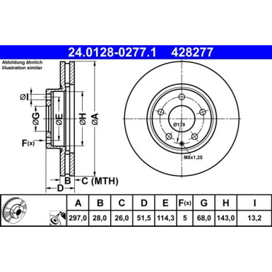 ATE | Bremsscheibe | 24.0128-0277.1