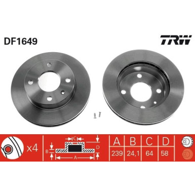 TRW | Bremsscheibe | DF1649