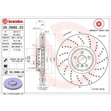 Brembo | Bremsscheibe | 09.D898.23