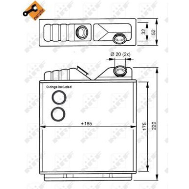 NRF | Wärmetauscher, Innenraumheizung | 58146