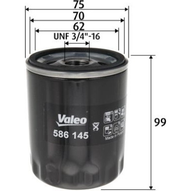 Valeo | Ölfilter | 586145