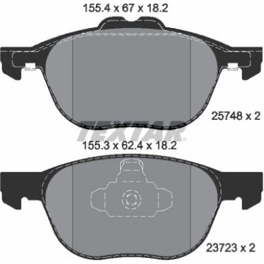 Textar | Bremsbelagsatz, Scheibenbremse | 2574801