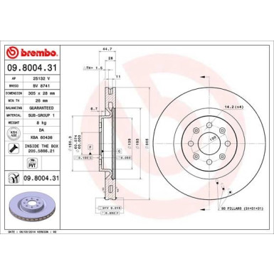 Brembo | Bremsscheibe | 09.8004.31