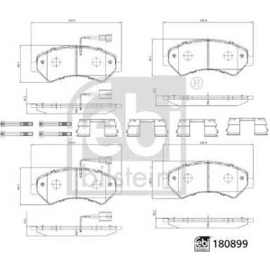 FEBI BILSTEIN 180899 Bremsbeläge Vorderachse inkl. Warnkontakt