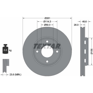 Textar | Bremsscheibe | 92204400