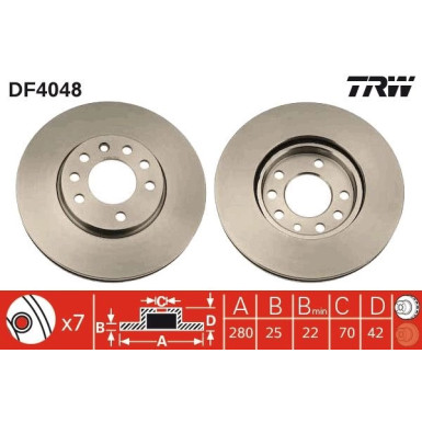 TRW | Bremsscheibe | DF4048