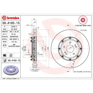 Brembo | Bremsscheibe | 09.A193.13