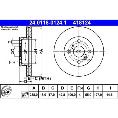 ATE | Bremsscheibe | 24.0118-0124.1