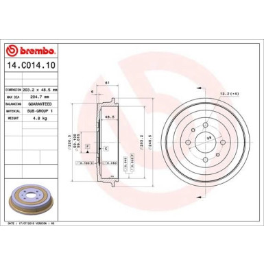 Brembo | Bremstrommel | 14.C014.10