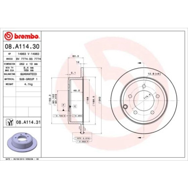 Brembo | Bremsscheibe | 08.A114.31