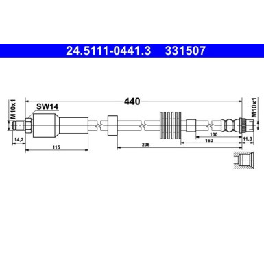 ATE | Bremsschlauch | 24.5111-0441.3