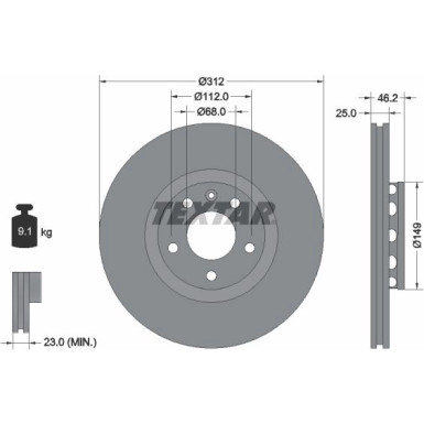 Textar | Bremsscheibe | 92106105