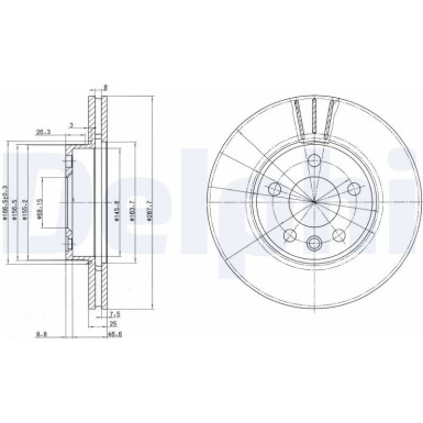 Delphi | Bremsscheibe | BG3025