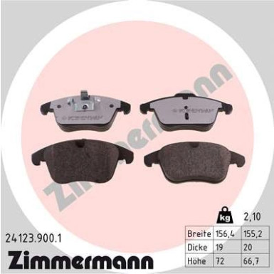 Zimmermann | Bremsbelagsatz, Scheibenbremse | 24123.900.1