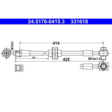 ATE | Bremsschlauch | 24.5176-0415.3