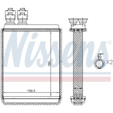 Nissens | Wärmetauscher, Innenraumheizung | 72986