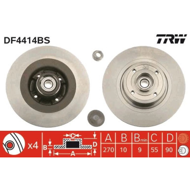 TRW | Bremsscheibe | DF4414BS