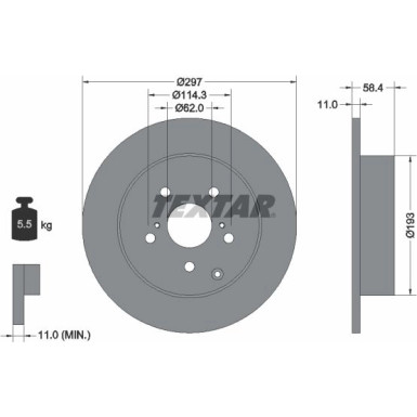 Textar | Bremsscheibe | 92222500