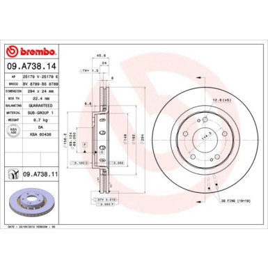 Brembo | Bremsscheibe | 09.A738.11