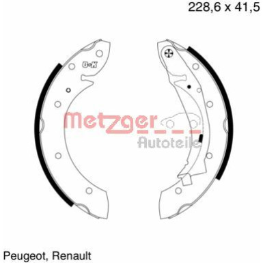 Metzger | Bremsbackensatz | MG 634