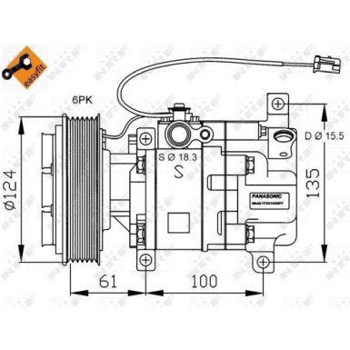 NRF | Kompressor, Klimaanlage | 32820G