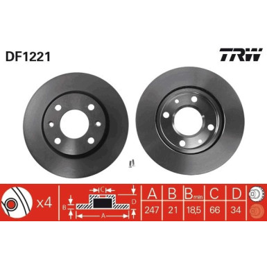 TRW | Bremsscheibe | DF1221