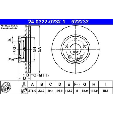 ATE | Bremsscheibe | 24.0322-0232.1