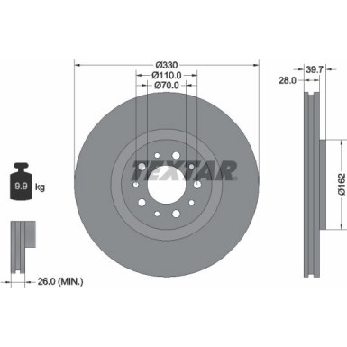 Textar | Bremsscheibe | 92145103