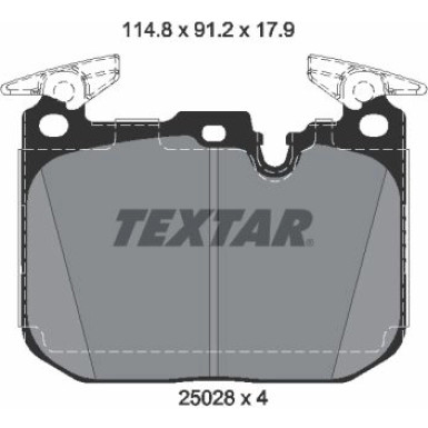 Textar | Bremsbelagsatz, Scheibenbremse | 2502805