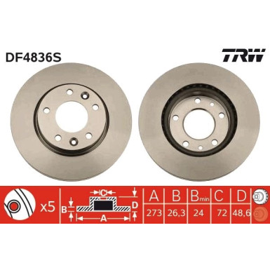 TRW | Bremsscheibe | DF4836S