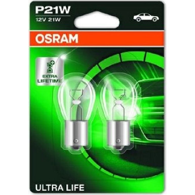 Osram | Glühlampe, Blinkleuchte | Ultra Life P21W Doppelblister | 7506ULT-02B