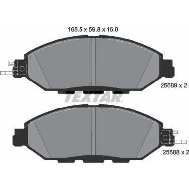 Textar | Bremsbelagsatz, Scheibenbremse | 2558903