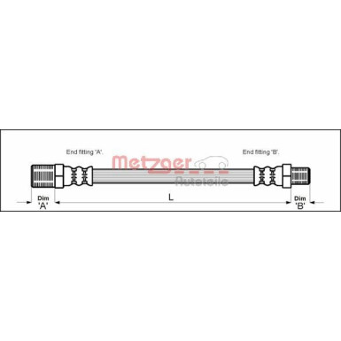 Metzger | Bremsschlauch | 4115148