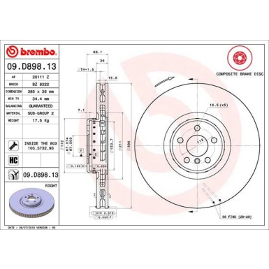 Brembo | Bremsscheibe | 09.D898.13