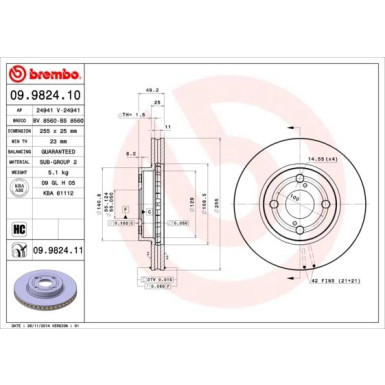 Brembo | Bremsscheibe | 09.9824.11