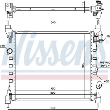 Nissens | Kühler, Motorkühlung | 61689