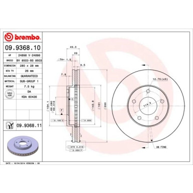 Brembo | Bremsscheibe | 09.9368.11