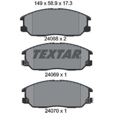 Textar | Bremsbelagsatz, Scheibenbremse | 2406801