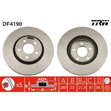 TRW | Bremsscheibe | DF4190