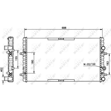 NRF | Kühler, Motorkühlung | 52160