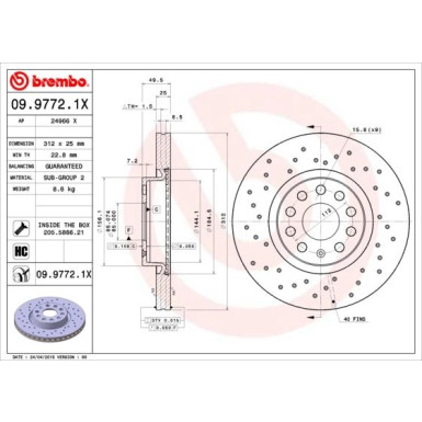 Brembo | Bremsscheibe | 09.9772.1X