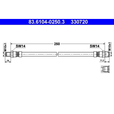 ATE | Bremsschlauch | 83.6104-0250.3